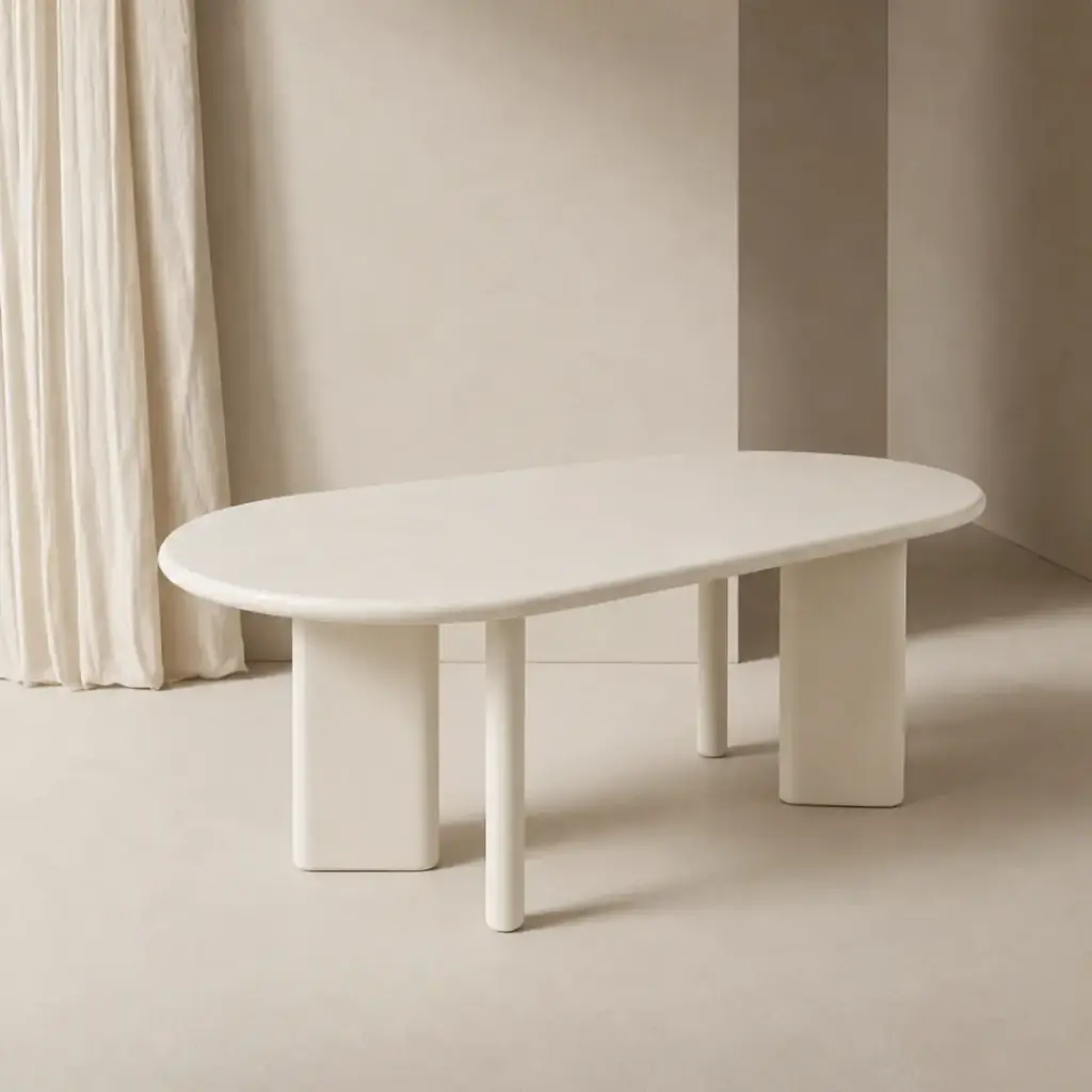 MESA BRUNA OVALADA 