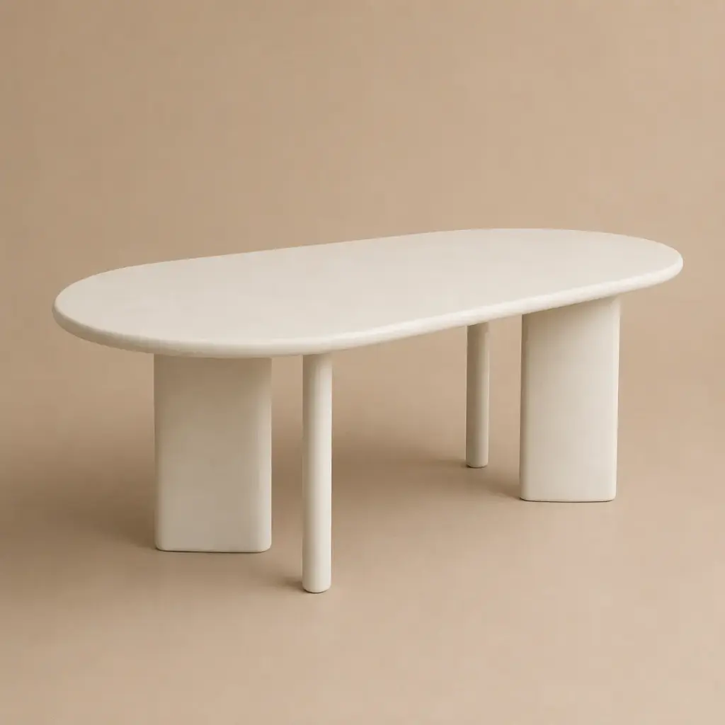 MESA BRUNA OVALADA 